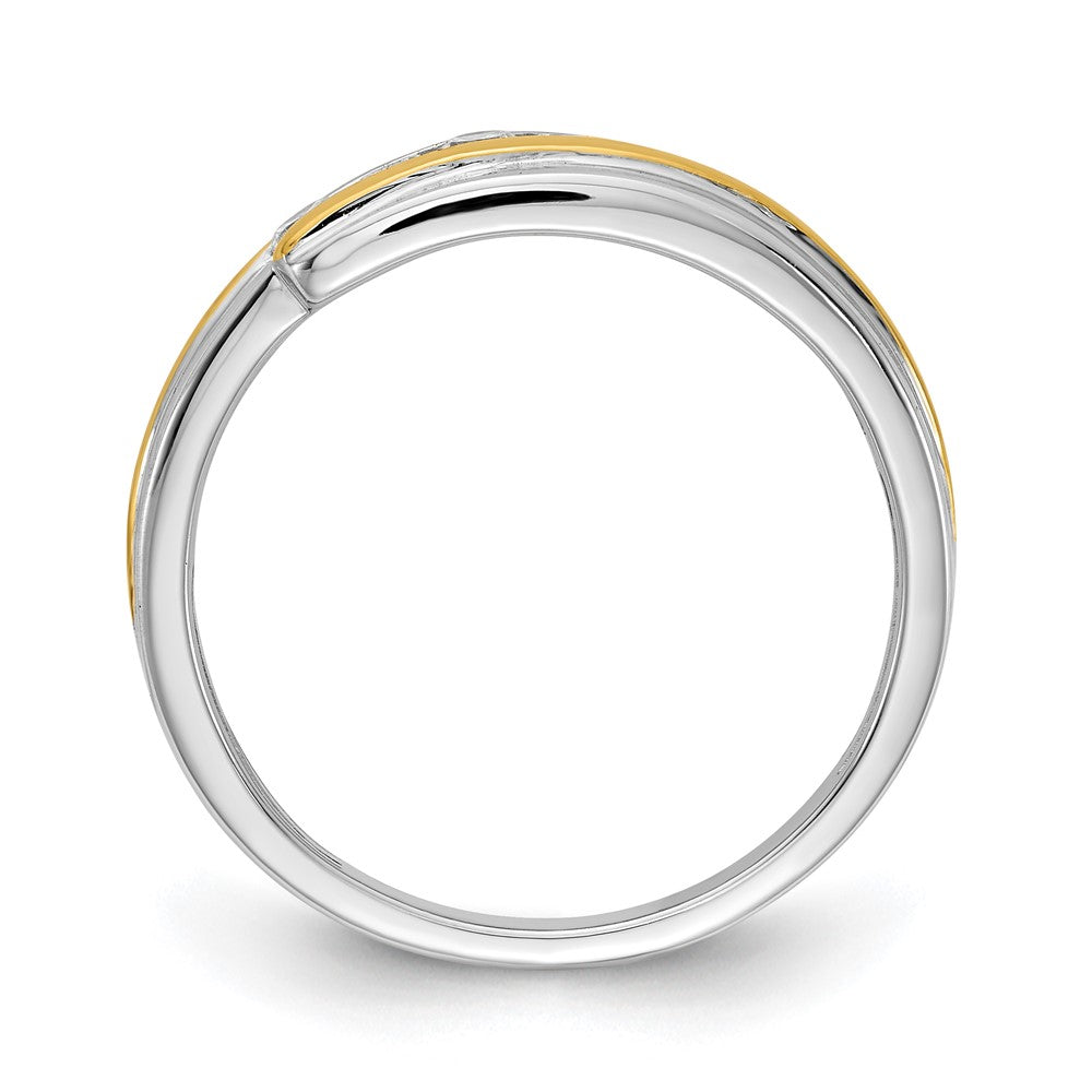 14k White u0026 Yellow Gold Real Diamond Men's Ring