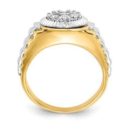 14k Two-Tone Gold A Real Diamond men's ring