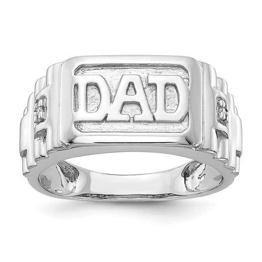 14K White Gold AA Real Diamond men's ring