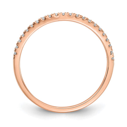 14k Rose Gold Real Diamond Contoured Wedding Band
