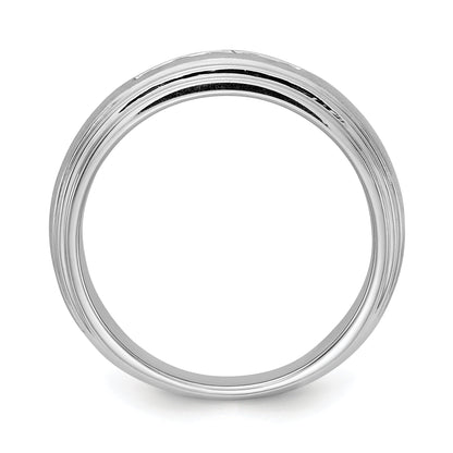 0.25ct. CZ Solid Real 14k White Gold Men's Wedding Band Ring