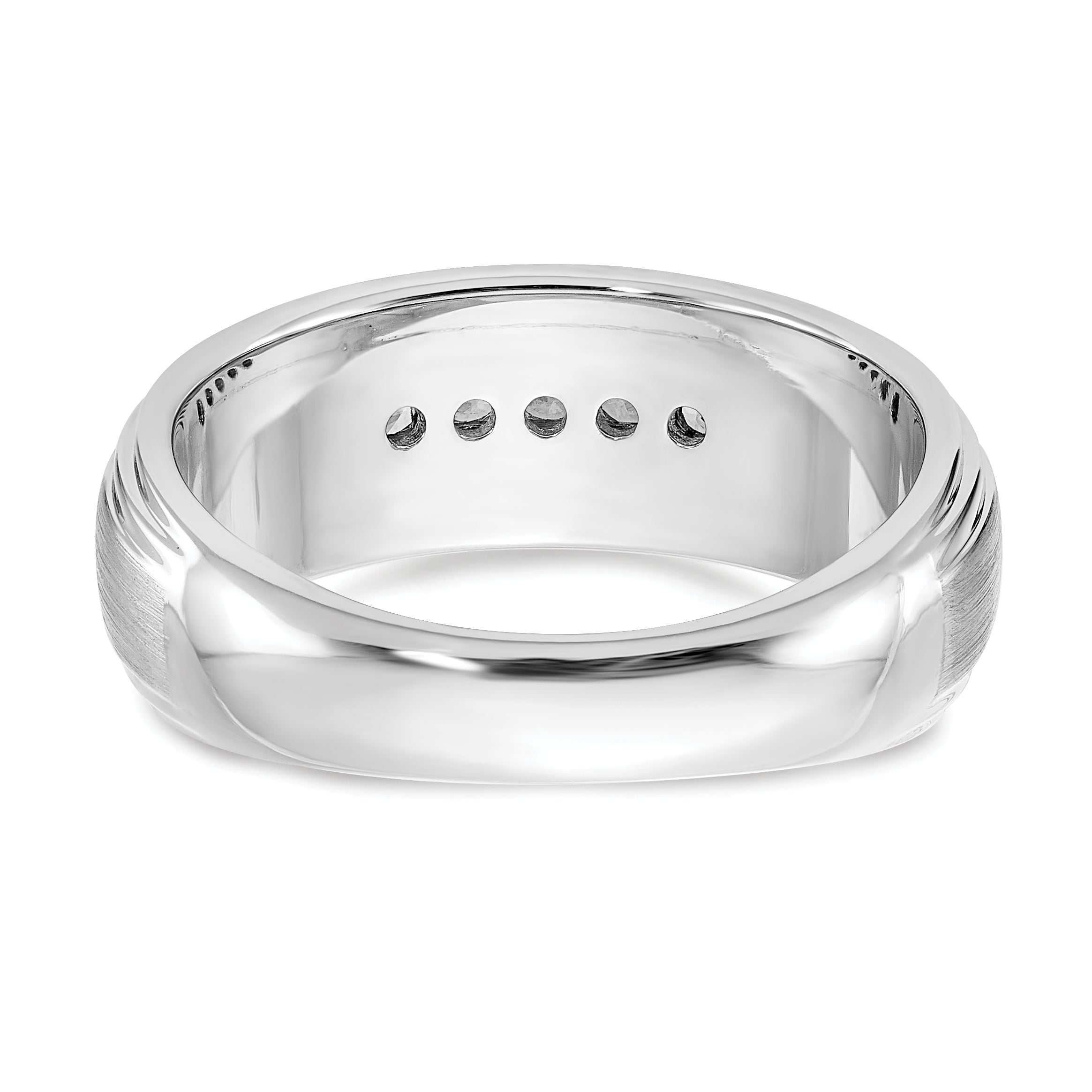 0.25ct. CZ Solid Real 14k White Gold Men's Wedding Band Ring