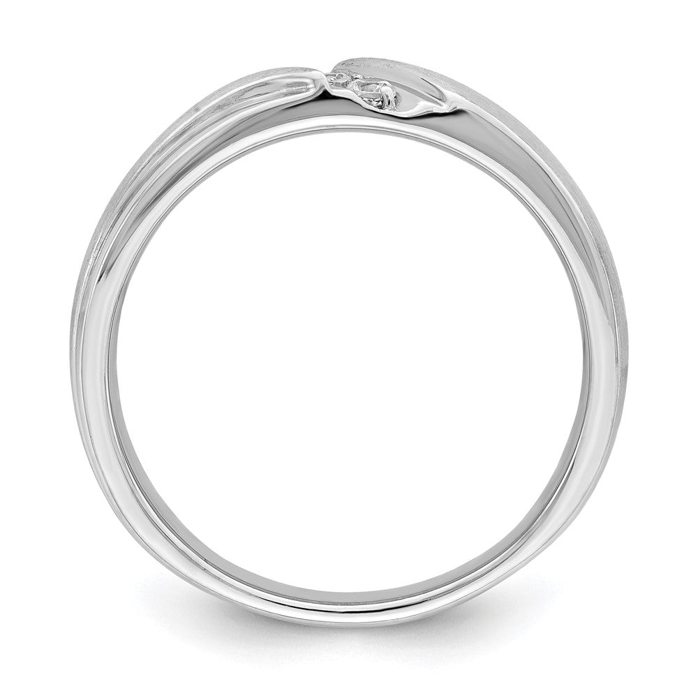 14k White Gold Real Diamond Men's Band