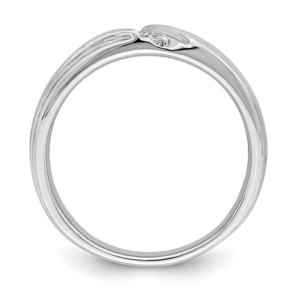 14k White Gold Real Diamond Men's Band
