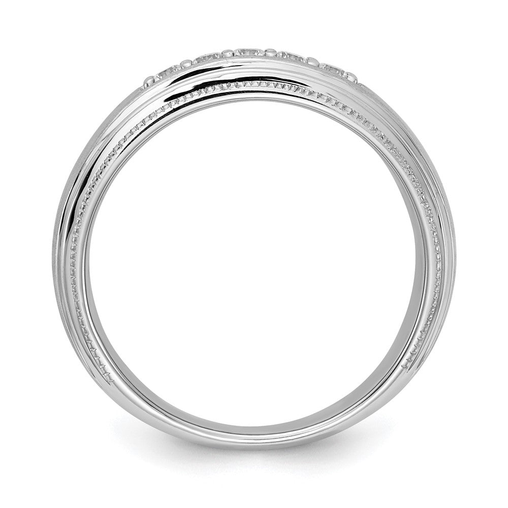 0.25ct. CZ Solid Real 14k White Gold Men's Wedding Band Ring