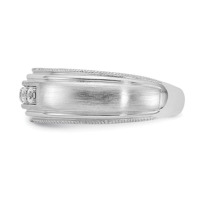 0.25ct. CZ Solid Real 14k White Gold Men's Wedding Band Ring