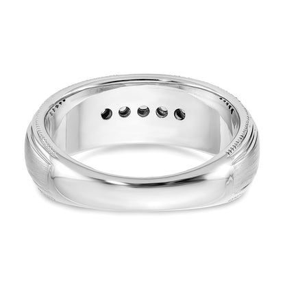 0.25ct. CZ Solid Real 14k White Gold Men's Wedding Band Ring