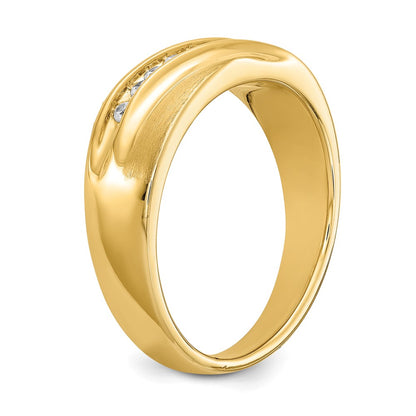 0.20ct. CZ Solid Real 14k Men's Wedding Band Ring : Satin E/W