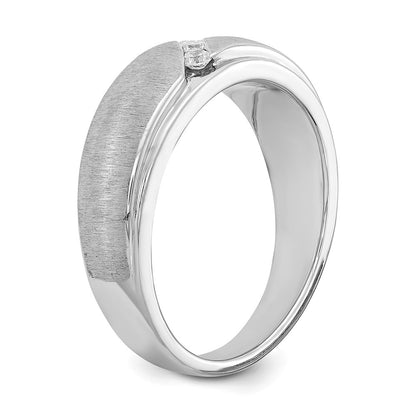 0.15ct. CZ Solid Real 14k White Gold Men's Wedding Band Ring