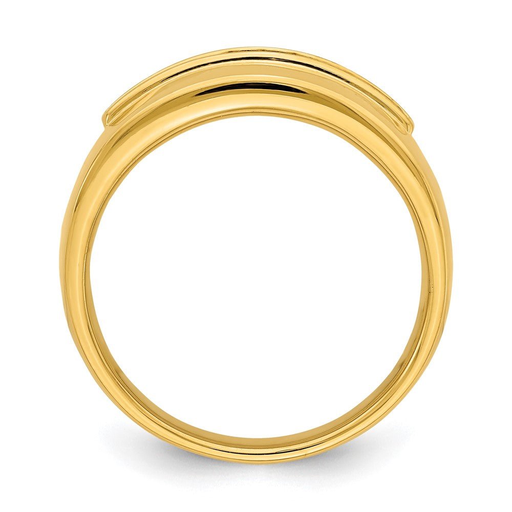 14K Yellow Gold Real Diamond Men's Band