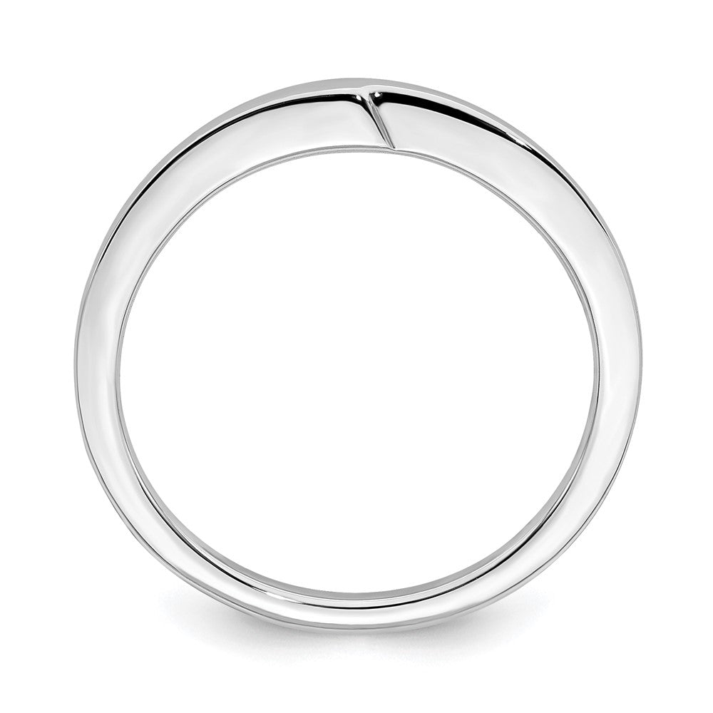 14K White Gold Contoured Band
