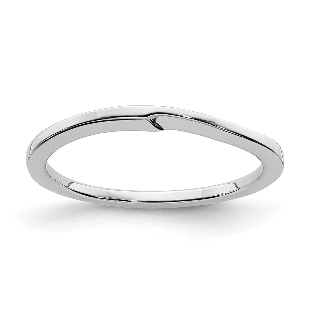 14K White Gold Contoured Band