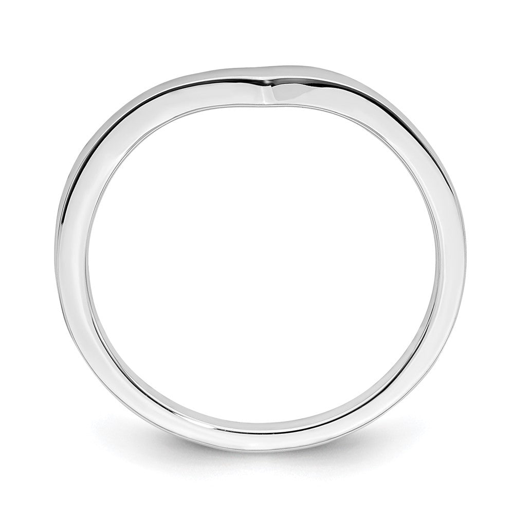 14K White Gold Contoured Band