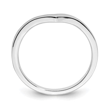 14K White Gold Contoured Band