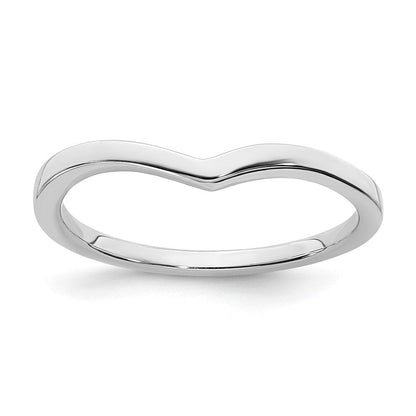 14K White Gold Contoured Band