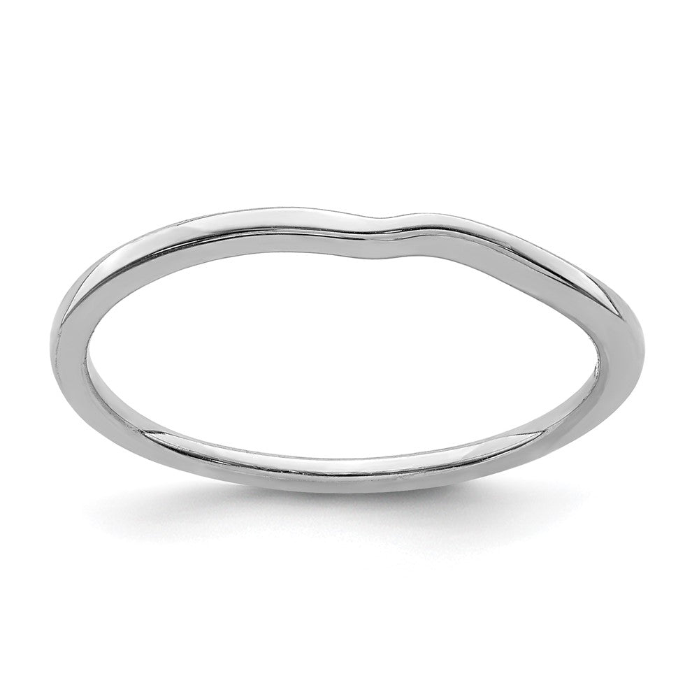 14K White Gold Contoured Band
