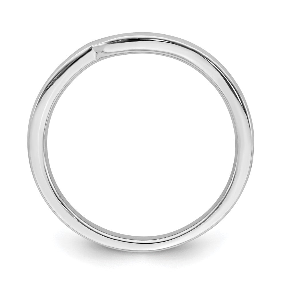 14K White Gold Contoured Band