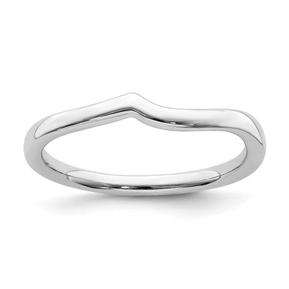 14K White Gold Contoured Band