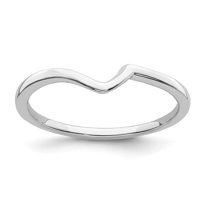 14K White Gold Contoured Band