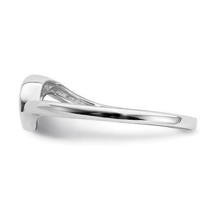 14K White Gold Contoured Real Diamond Band