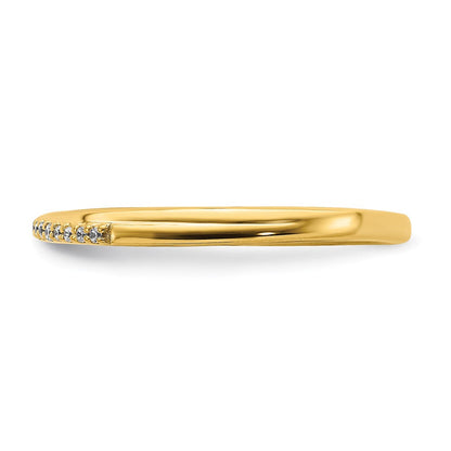 10k Yellow Gold Contoured Real Diamond Band