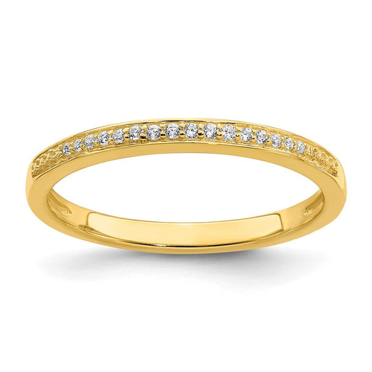 10k Yellow Gold Contoured Real Diamond Band