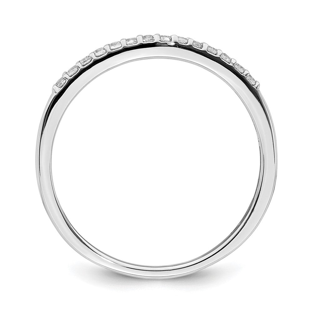 14K White Gold Contoured Real Diamond Band