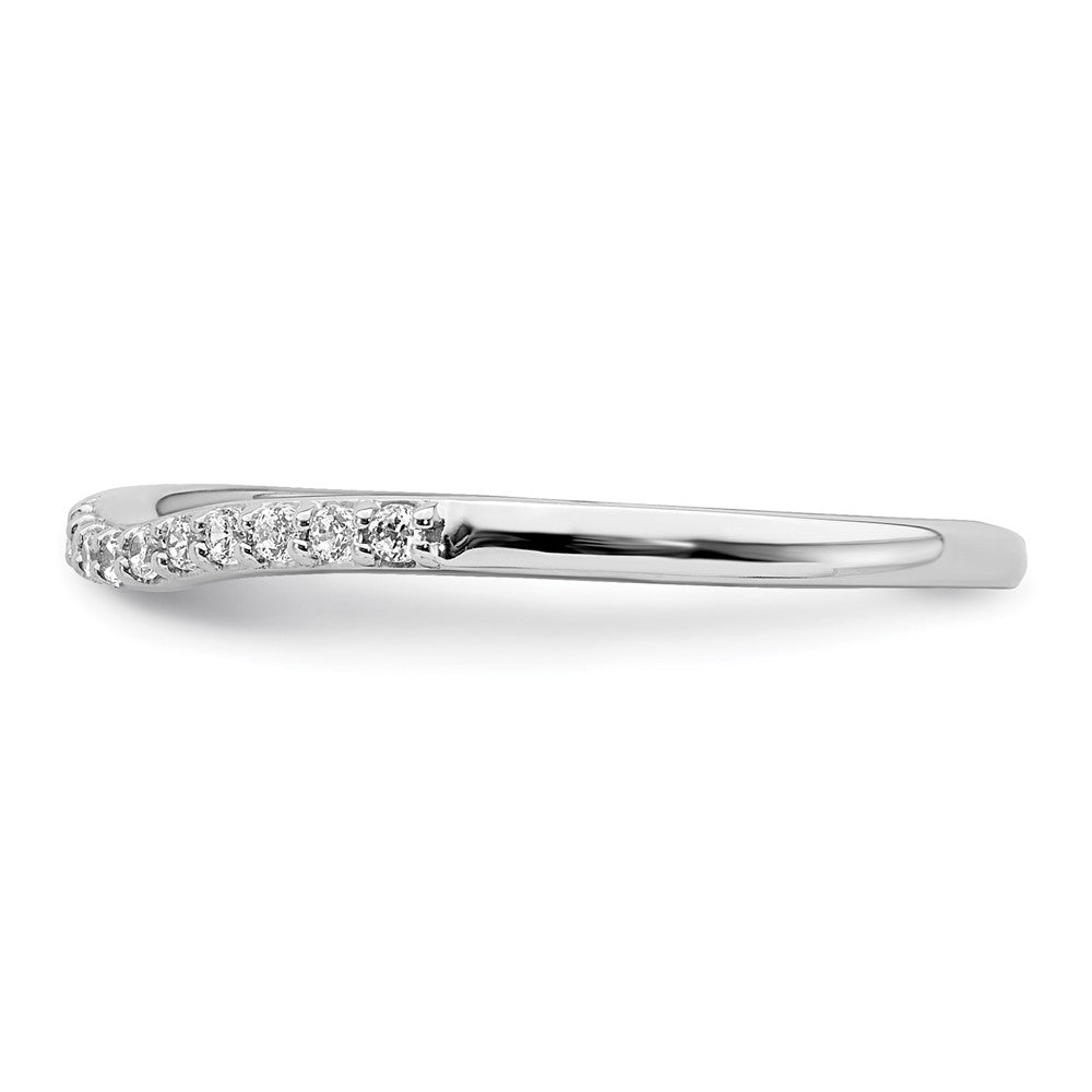 14K White Gold Contoured Real Diamond Band