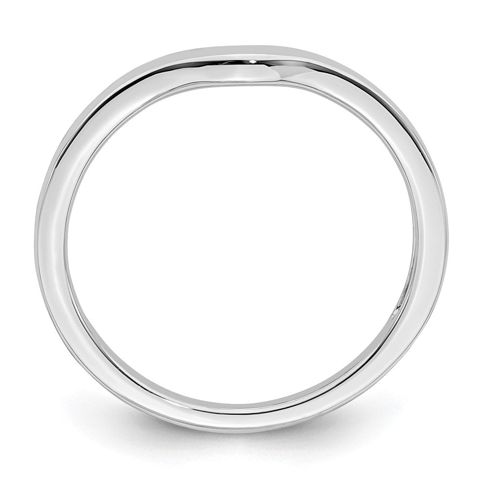 14K White Gold Contoured Band