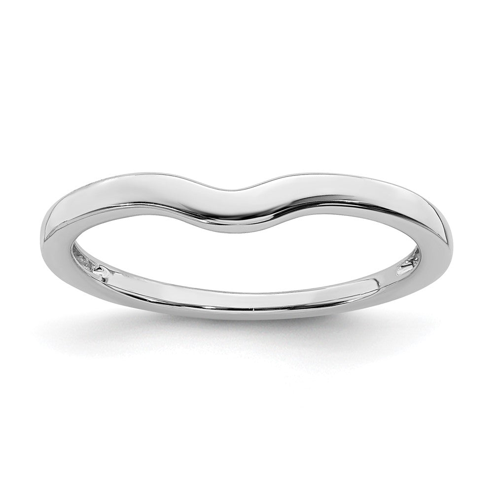 14K White Gold Contoured Band