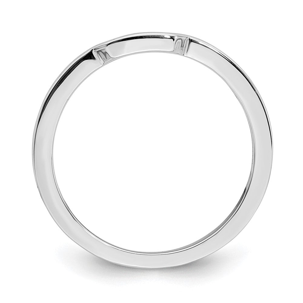 14K White Gold Contoured Band