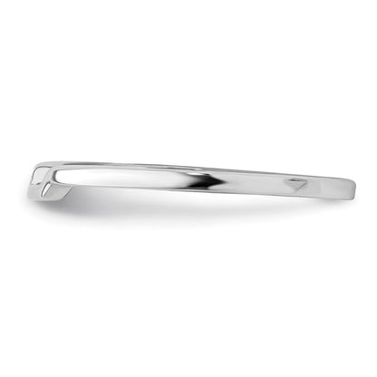 14K White Gold Contoured Band