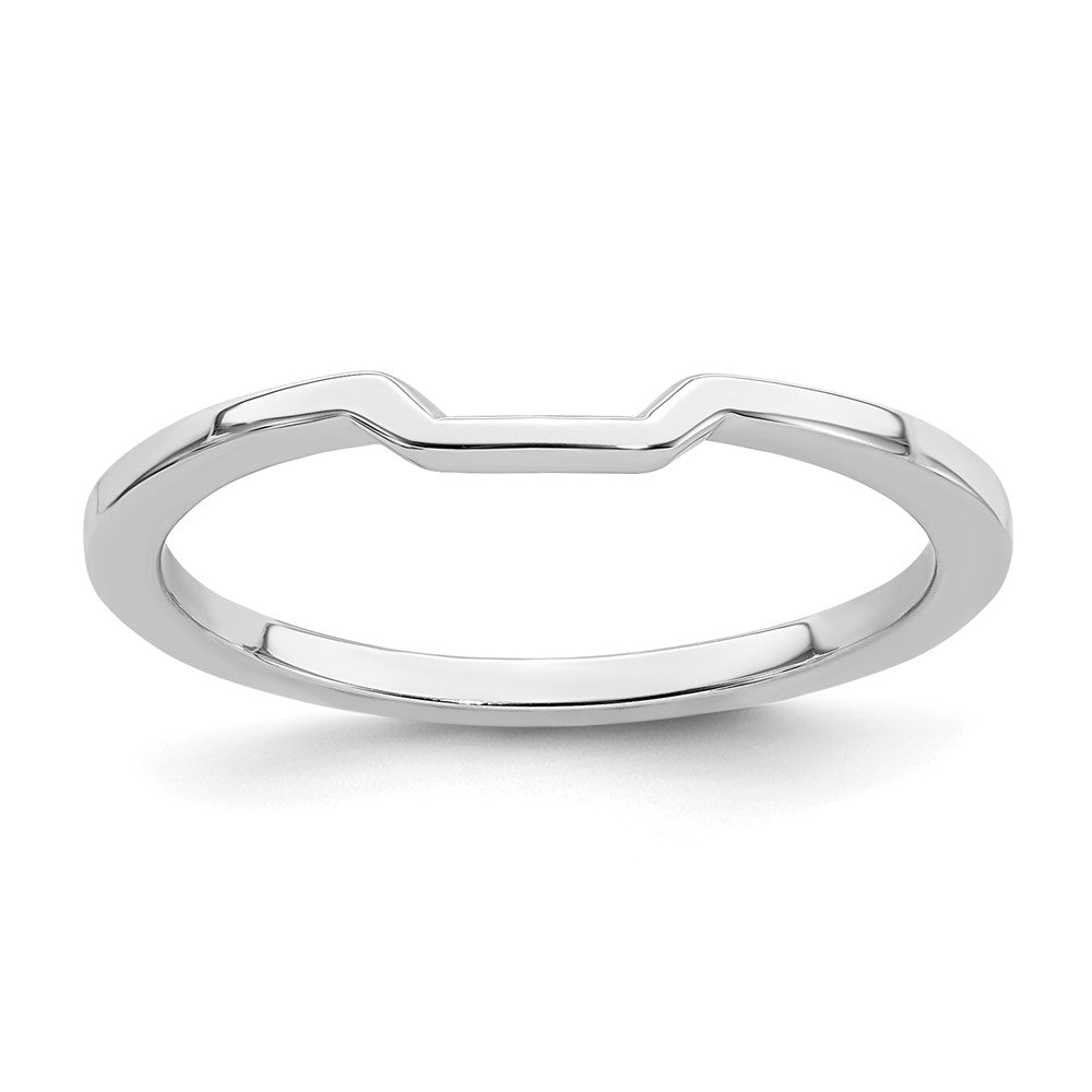 14K White Gold Contoured Band