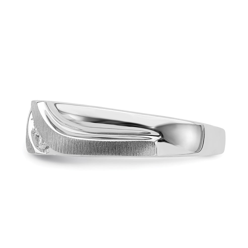 14k White Gold Men's Real Diamond Band