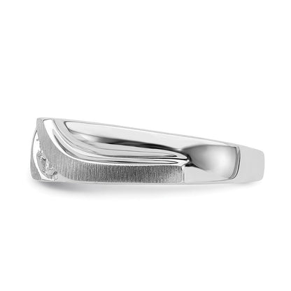 14k White Gold Men's Real Diamond Band