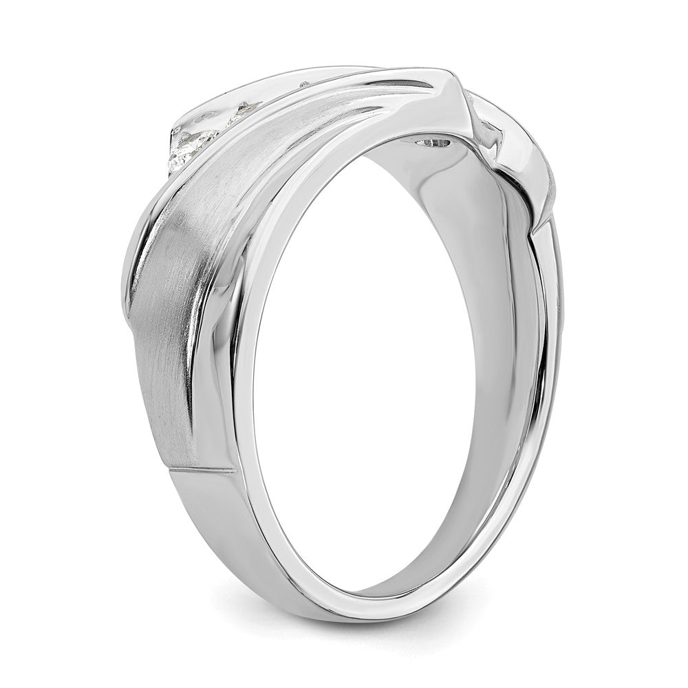 0.50ct. CZ Solid Real 14k White Gold Men's Bridal Wedding Band Ring