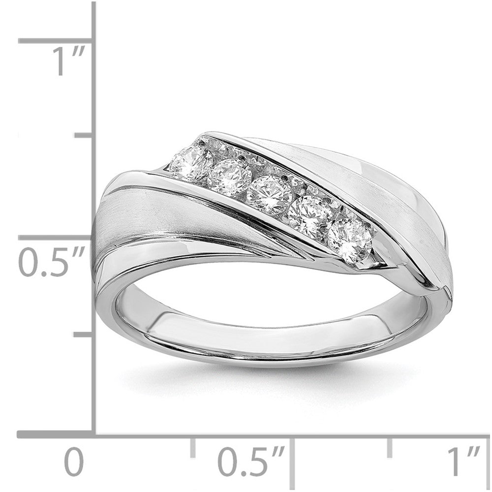 0.50ct. CZ Solid Real 14k White Gold Men's Bridal Wedding Band Ring