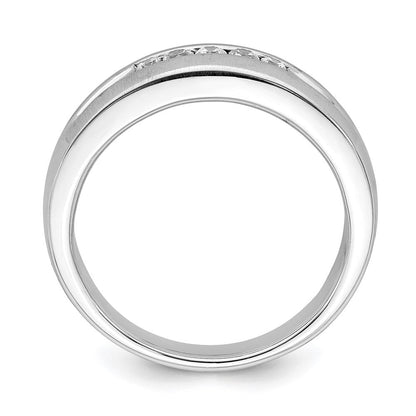 14k White Gold Men's Real Diamond Bridal Band