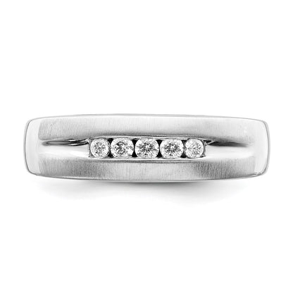 0.22ct. CZ Solid Real 14k White Gold Men's Bridal Wedding Band Ring