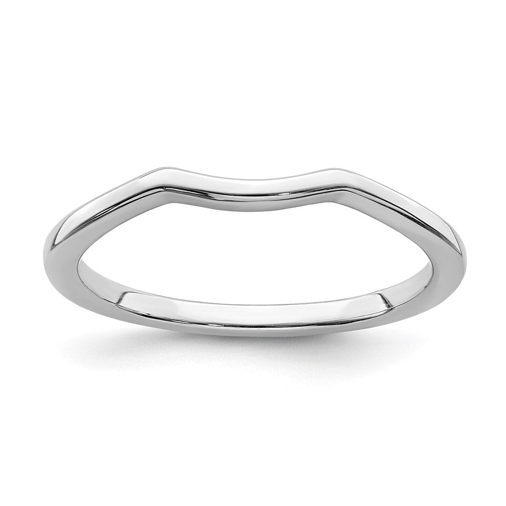 14k White Gold Contoured Band