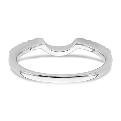 0.15ct. CZ Solid Real 14k White Gold Contoured Wedding Band Ring