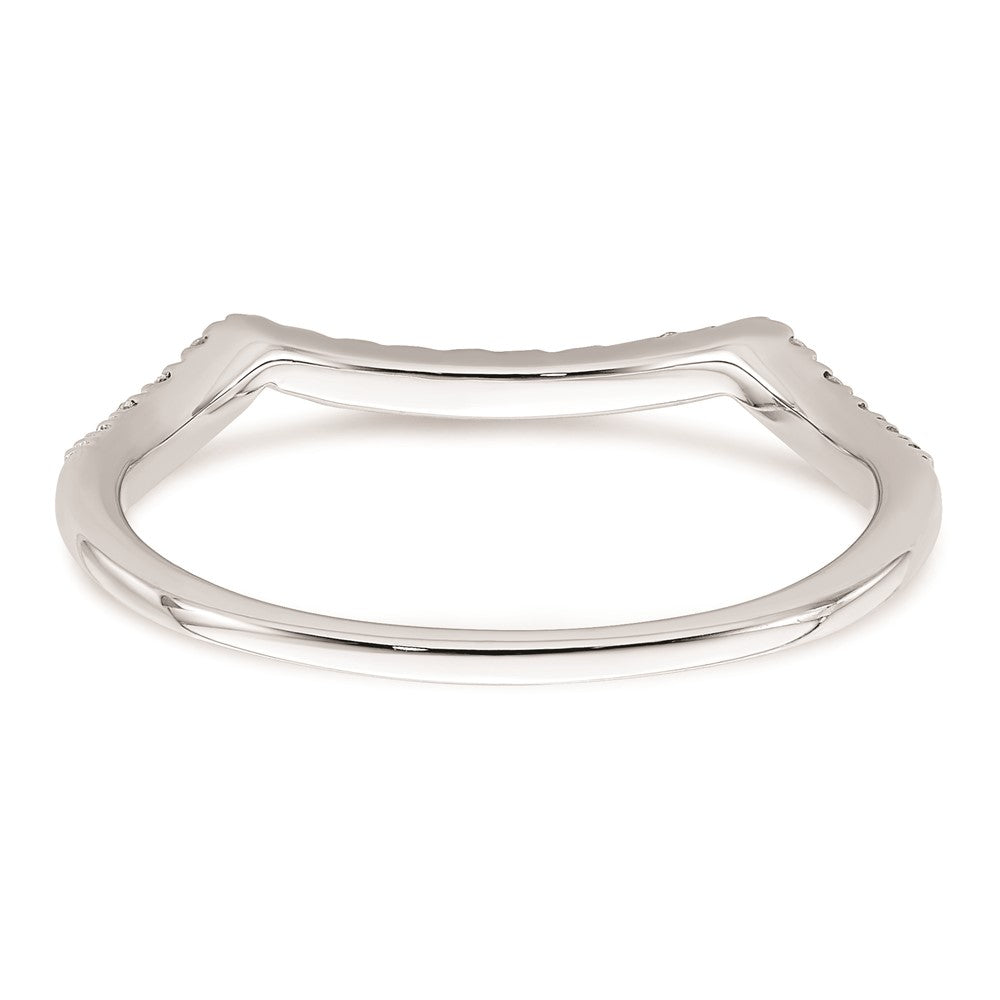 0.10ct. CZ Solid Real 14k White Gold Contoured Wedding Band Ring