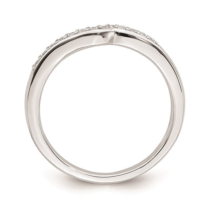 0.12ct. CZ Solid Real 14k White Gold Contoured Wedding Band Ring