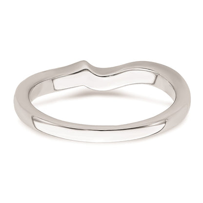 0.12ct. CZ Solid Real 14k White Gold Contoured Wedding Band Ring