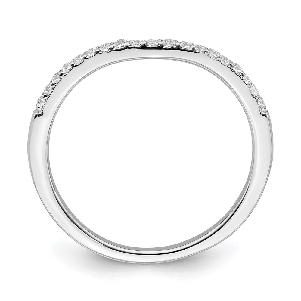 14k White Gold Contoured Real Diamond Band