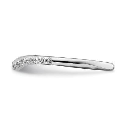 14k White Gold Contoured Real Diamond Band