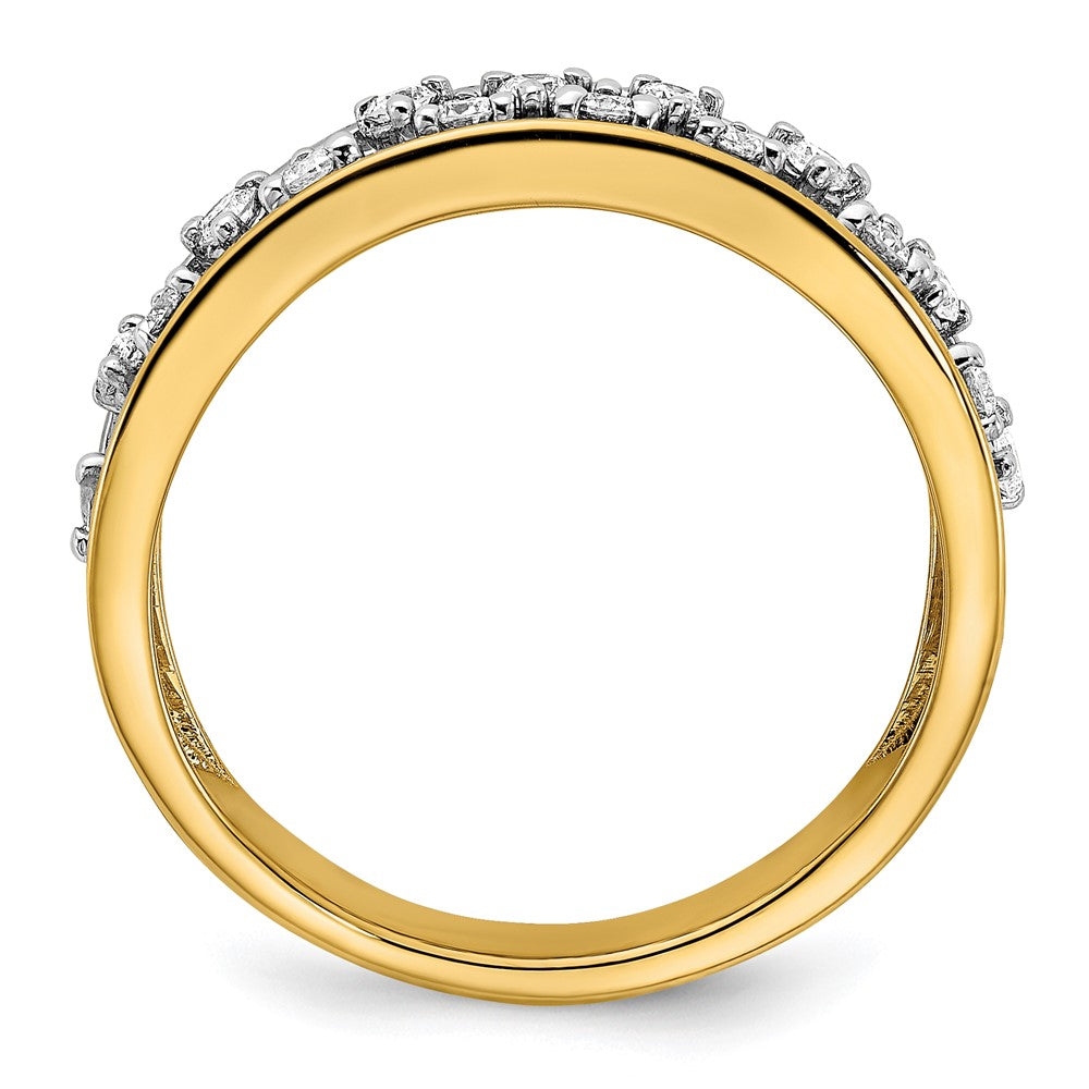 14K Yellow Gold Polished Real Diamond Band