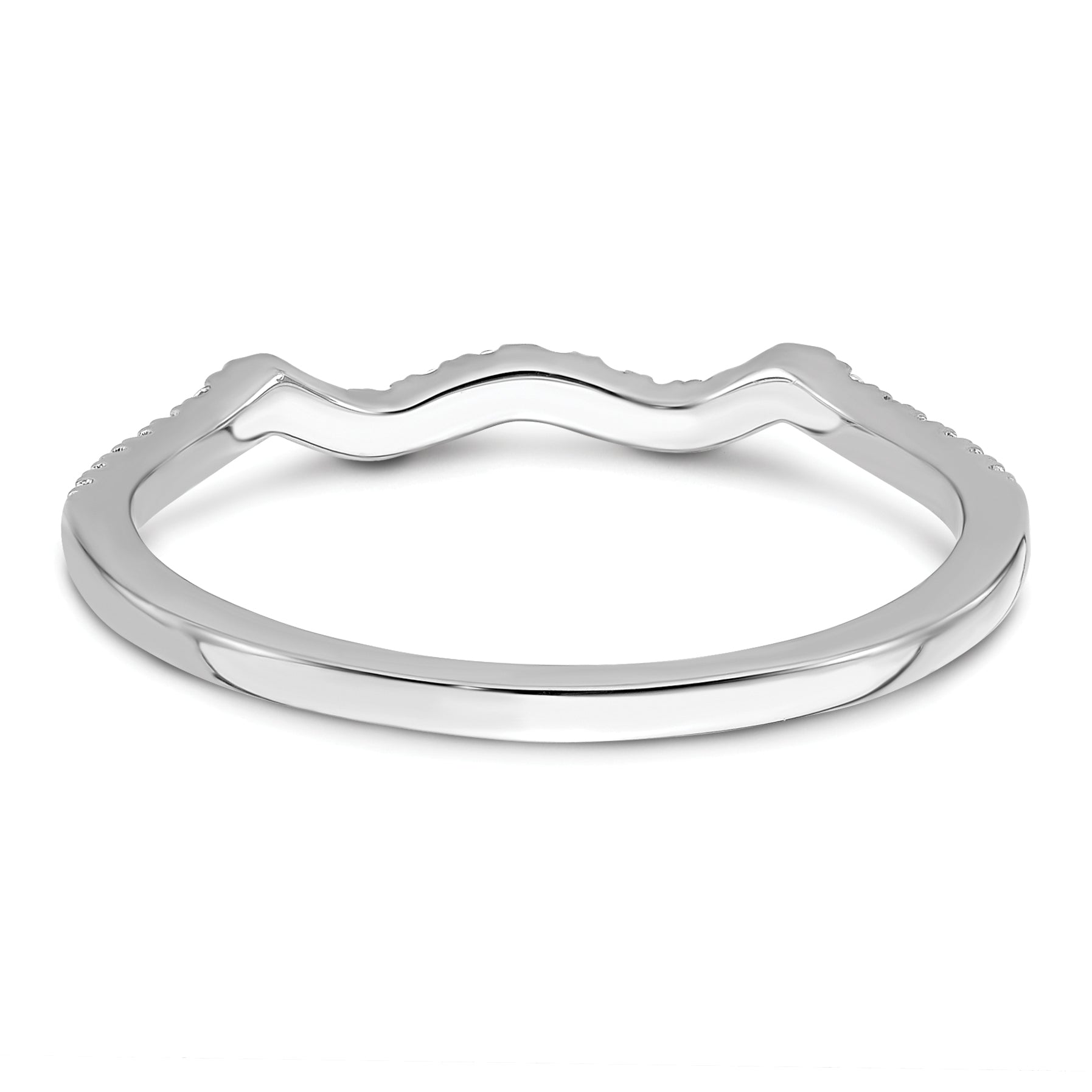 0.12ct. CZ Solid Real 14k White Polish Matching Wedding Wedding Band Ring