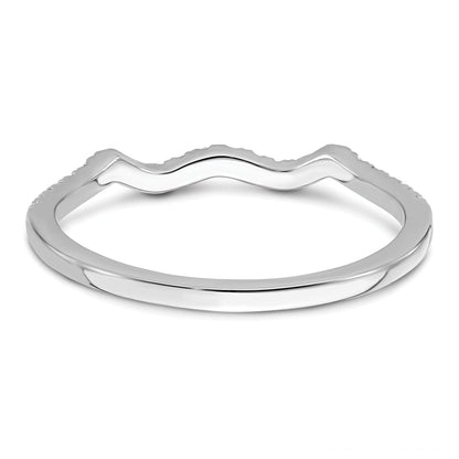 0.12ct. CZ Solid Real 14k White Polish Matching Wedding Wedding Band Ring