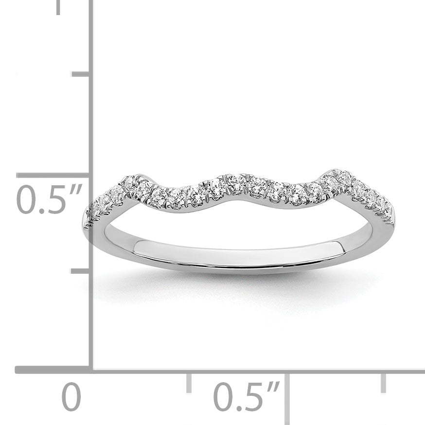 0.12ct. CZ Solid Real 14k White Polish Matching Wedding Wedding Band Ring